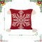 Set of 2 18"L*18"W Knitted Snowflake Acrylic Red Pillow Cover w/Tassels
